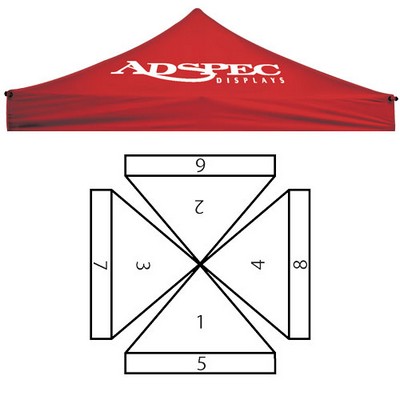 8 X 8' Red Replacement Canopy - Printed