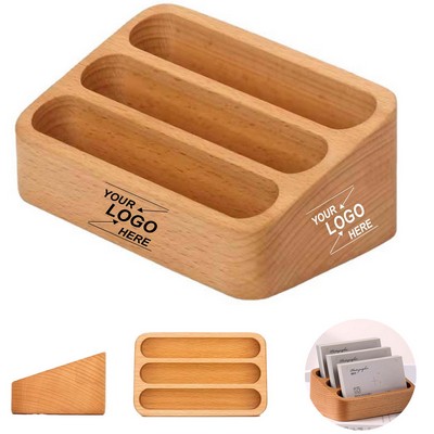 Triple Slot Business Card Holder Stand