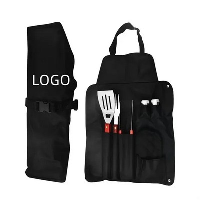 1 Set Stainless Steel Tools BBQ Apron Glove