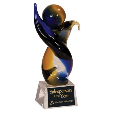 7.75" Twisted Body Art Glass