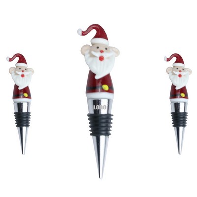 Santa Claus Design Alloy Wine Cork Bottle Stopper