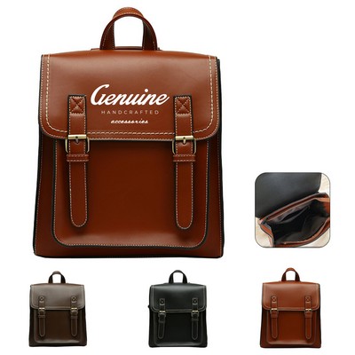 Pu Leather Flap Backpack