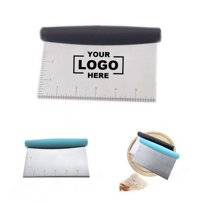 Stainless Steel Scraper & Chopper with Ergonomic Grip.