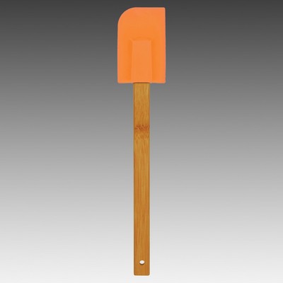 11.75" Orange Silicone Spatula with Bamboo Handle