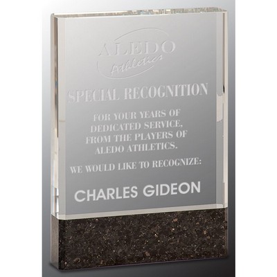 5" x 7" Clear Fusion Crystal Award with Genuine Black Marble