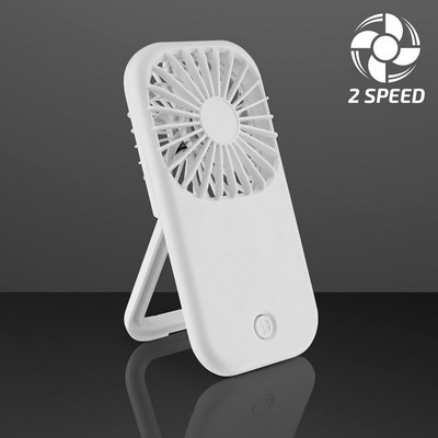 White Fan with Kickstand, 2-Speed, Non-Light Up - BLANK