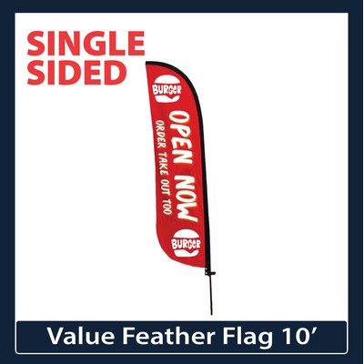 Value 10' Feather Flag - Single Sided Graphic Only
