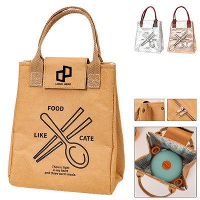 Tyvek Insulated Lunch Bag W/ Magic Tape Closure