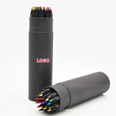 Colored Pencil Set In Tube With Sharpener