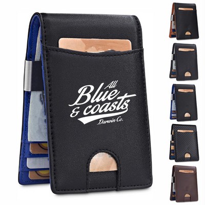 RFID Blocking Slim Leather Card Wallet