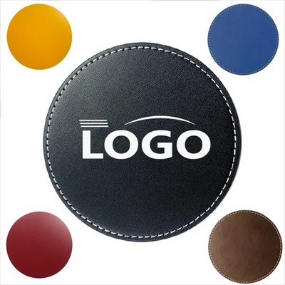 PU Leather Embossed Coaster