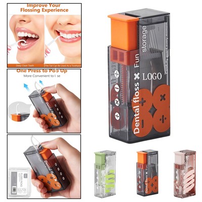 Portable pop-up mini dental floss box