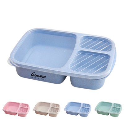 3-Compartment Wheat Straw Lunch Box