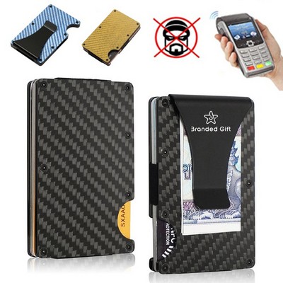 Minimalist Wallet Carbon Fiber Card Holder RFID Blocking