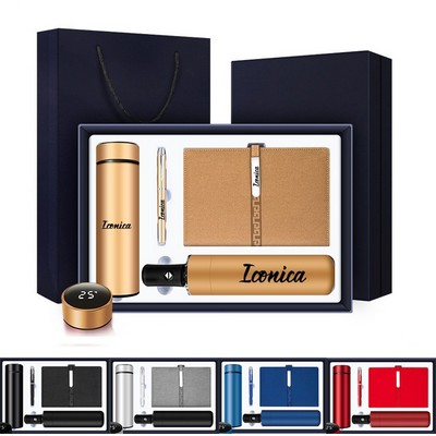 4 PCS Gift Set - Insulated Tumbler, Automatic Umbrella, Notebook, and Pen