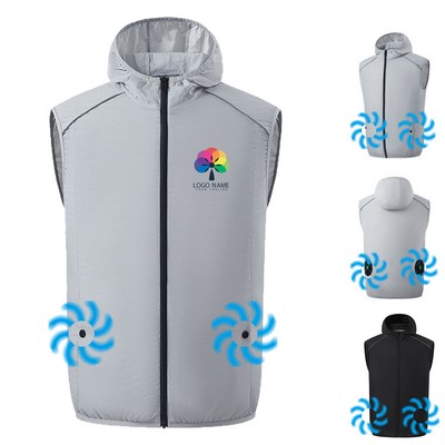Air CoolinVest and Clothing with Two Fans Without Power Bank