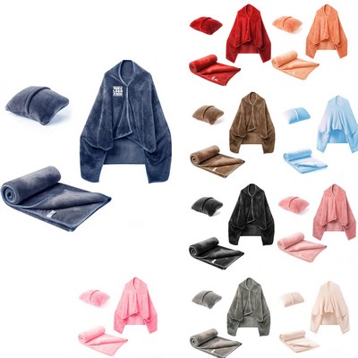 Flannel Travel Blanket with Storage – Compact & Multi-Purpose for Camping & Outdoor