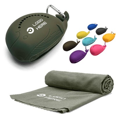 Sports Cooling Towel With Whale Silicone Sleeve