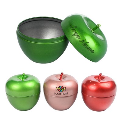 Christmas Apple Shaped Tin Canister Moq 50