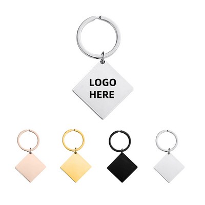 Square Stainless Steel Keychain