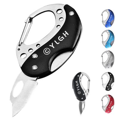Oval Foldable Knife With Carabiner
