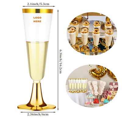 Premium Quality Gold Disposable Cups Plastic Champagne Flutes Wine Glasses for Wedding Party