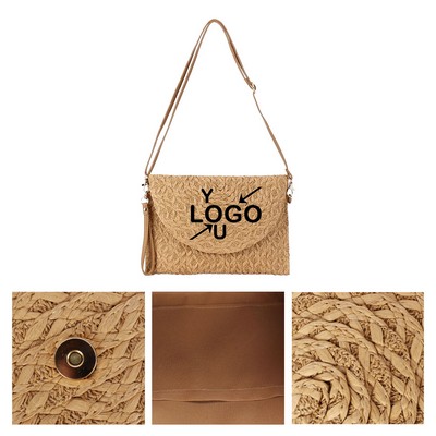 Straw Woven Round Handle Tote Bag