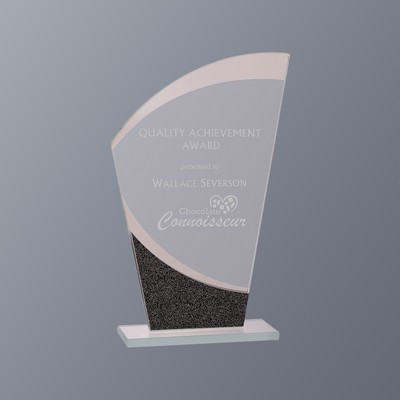 Clear/Black Designer Glass Award Series, Wave, Medium (5"x 8"H)
