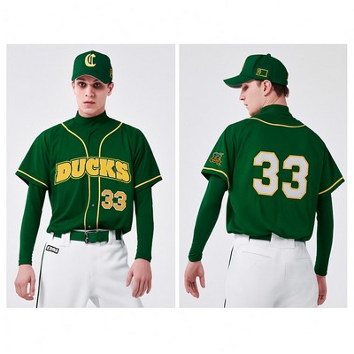 Premium Baseball Jersey Solid Color Full-Button - (Unisex)