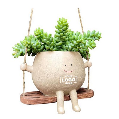 Swing Face Planter Pot Hanging Resin Flower Head Planters