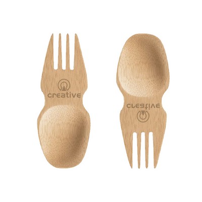 2-in-1 Mini Bamboo Spork Spoon Fork