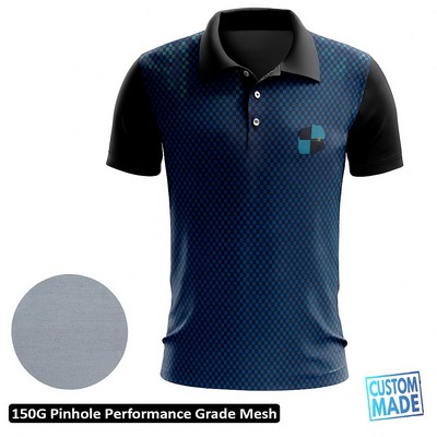 Sublimation Performance Short Sleeve Polo-150G Pinhole Mesh