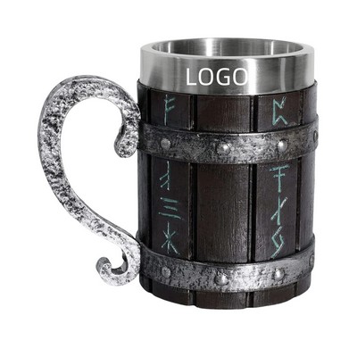 18 Oz Nordic Wooden Barrel Beer Mug