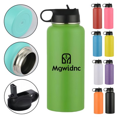 32oz Stainless Steel Vacuum Insulated Water Bottle with Straw Lid