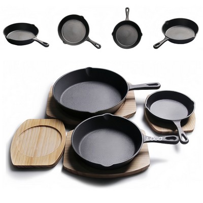 Cast Iron Frying Pan with Teardrop Handle