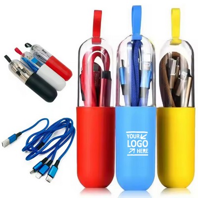 3" 1 Fast Charging Cable In Capsule Case