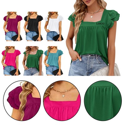 Flutter-Sleeve Casual Tee