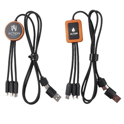 Dual Input Bamboo USB 3-in-1 Charging Cable