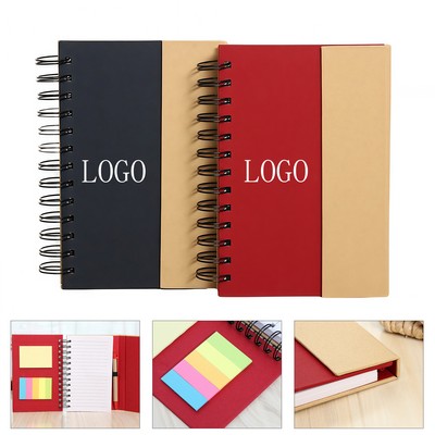 Kraft Paper Notebook w/Sticky Notes