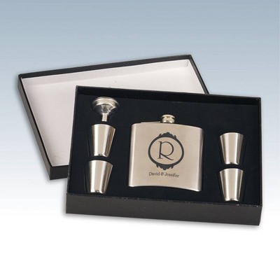 6 Oz. Stainless Steel Flask Gift Sets