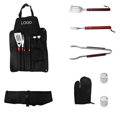 BBQ Now Apron and 7 piece BBQ Set