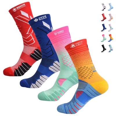 Custom Full-Color Jacquard Mid-Calf Sports Socks