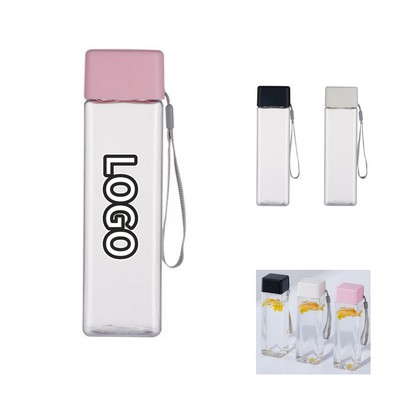 16 Oz. Plastic Square Water Bottle