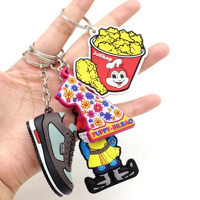 2D PVC Soft Keychain