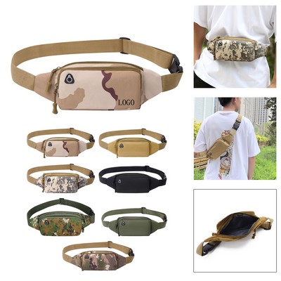 Outdoor Oxford Waist Bag w/ Front Zipper Pocket