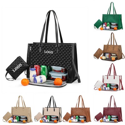 PU leather Lunch Tote Bag