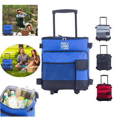 Portable Waterproof Soft Camping Cooler Leakproof Insulated Cooler Bag with Wheels
