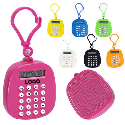 Mini Keychain Calculator With Maze Design