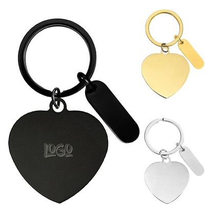 Stainless Steel Heart-Shaped Keychain