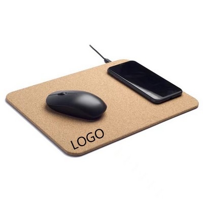 Environmentally Friendly Cork Wireless Fast Charging Mouse Pad